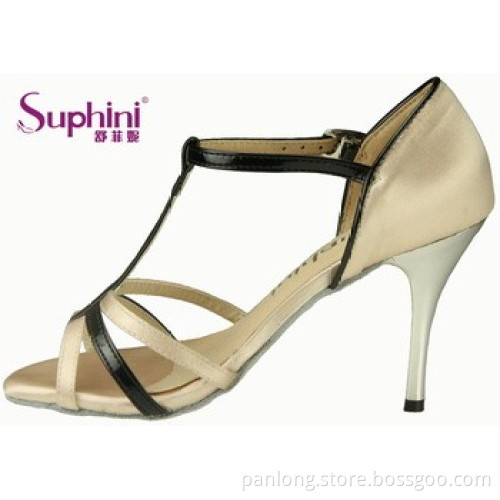 Suphini Pink Strip Latin Tango Ballroom Woman Dance Shoes